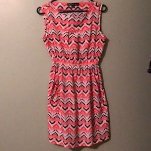 Pink, black, and white sun dress